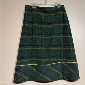 Oilily Green and Yellow Plaid A-Line Skirt